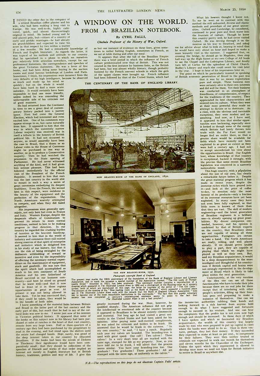 Antique Old Print 1950 Ship Truculent Submarine Bank England Reading Room 20th