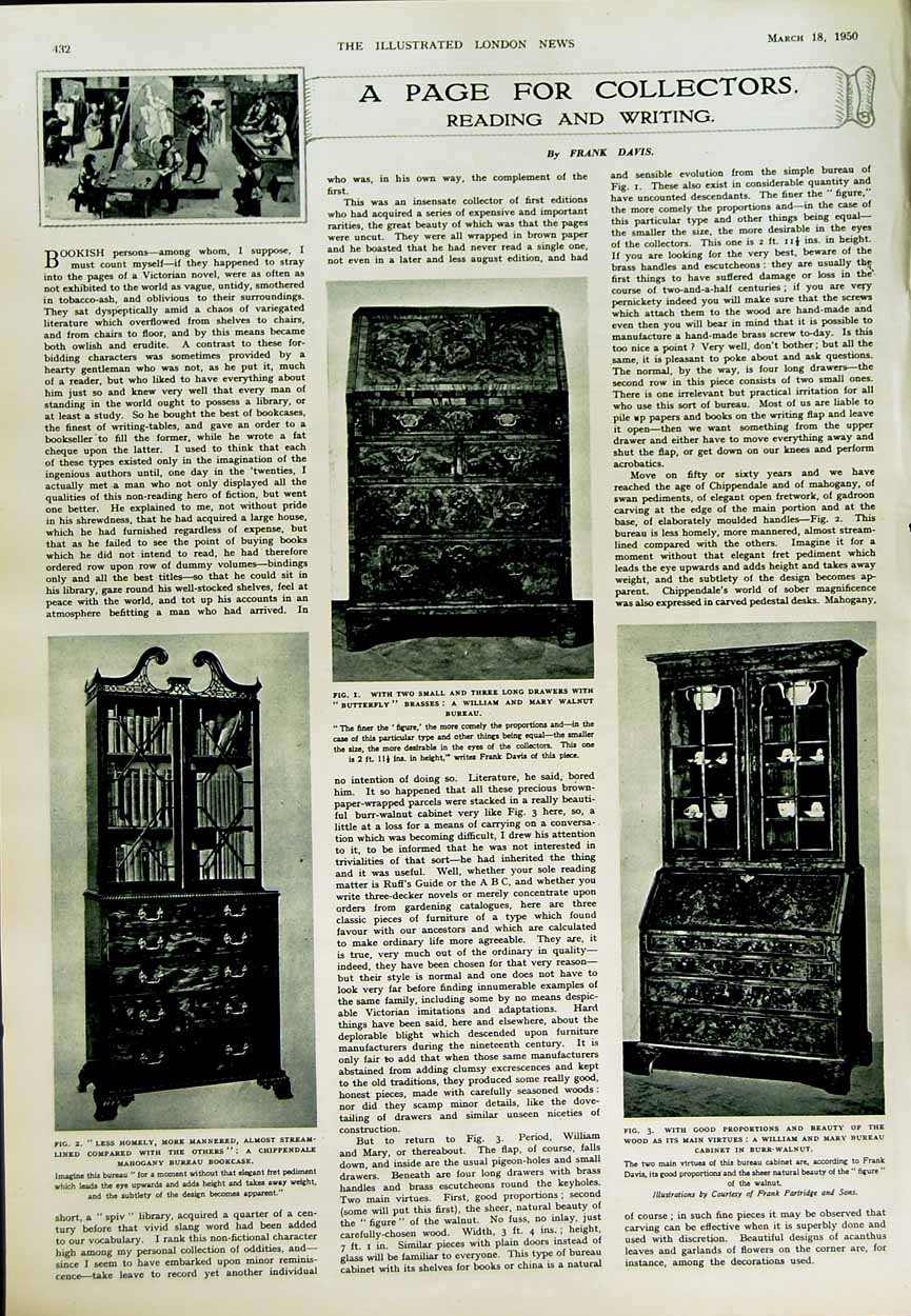 Original Old Vintage Print 1950 People Eliash Khama Drayton Furniture Bureau