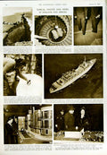 Antique Old Print 1950 London Whitehall Library Cathedral Buckingham Ship 20th