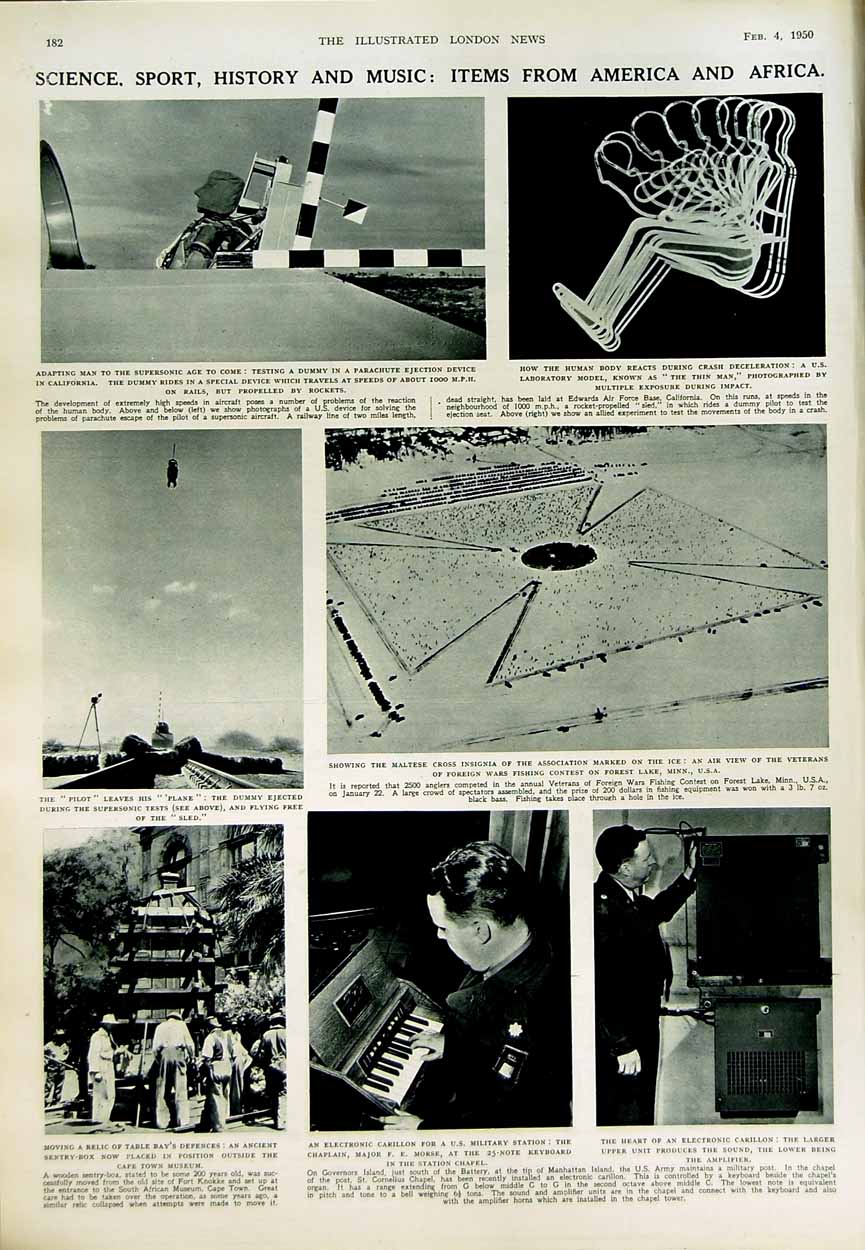 Old Vintage Print 1950 Africa Parliament Cairo Queen Cape Town Parachute 20th