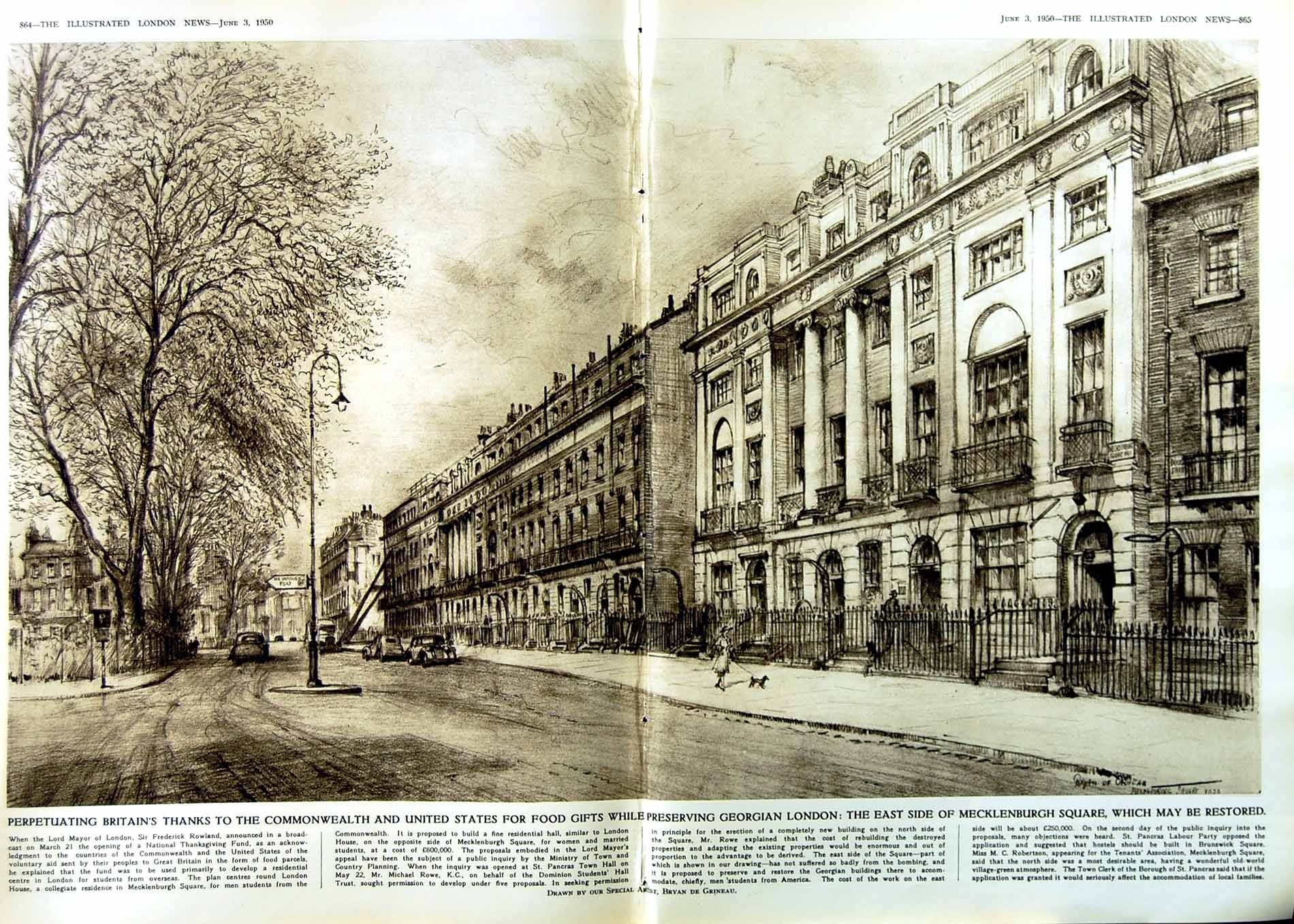 Original Old Vintage Print 1950 Mecklenburgh Georgian London Earl Wavell India