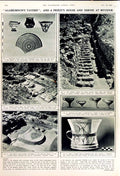 Old Vintage Print 1950 Agamemnon Tavern Stucco Altar Votive Cups Mycenae 20th