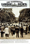 Original Old Vintage Print 1950 Crowds Clarnece House Princess Elizabeth Birth