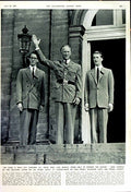 Original Old Vintage Print 1950 King LeopBelgians Prince Baudouin Albert 20th
