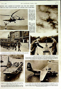 Original Old Vintage Print 1950 British American Aerplanes Ship Glory Lofts Air