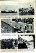 Old Vintage Print 1950 British Ship Indian Enterprise Footbridge London 20th