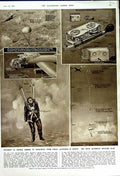 Original Old Vintage Print 1950 Airmen Parachute Irvin Automatic Release Gear