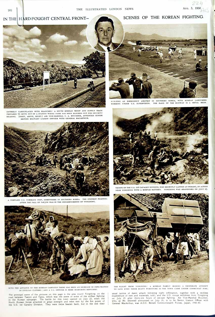 Old Vintage Print 1950 Adrian Carton Wiart War Bax Music Cohen Korea War 20th