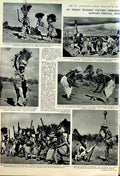 Antique Old Print 1950 Dandari Dancer Indian Culture Fossil Eggs Dinosaur 20th