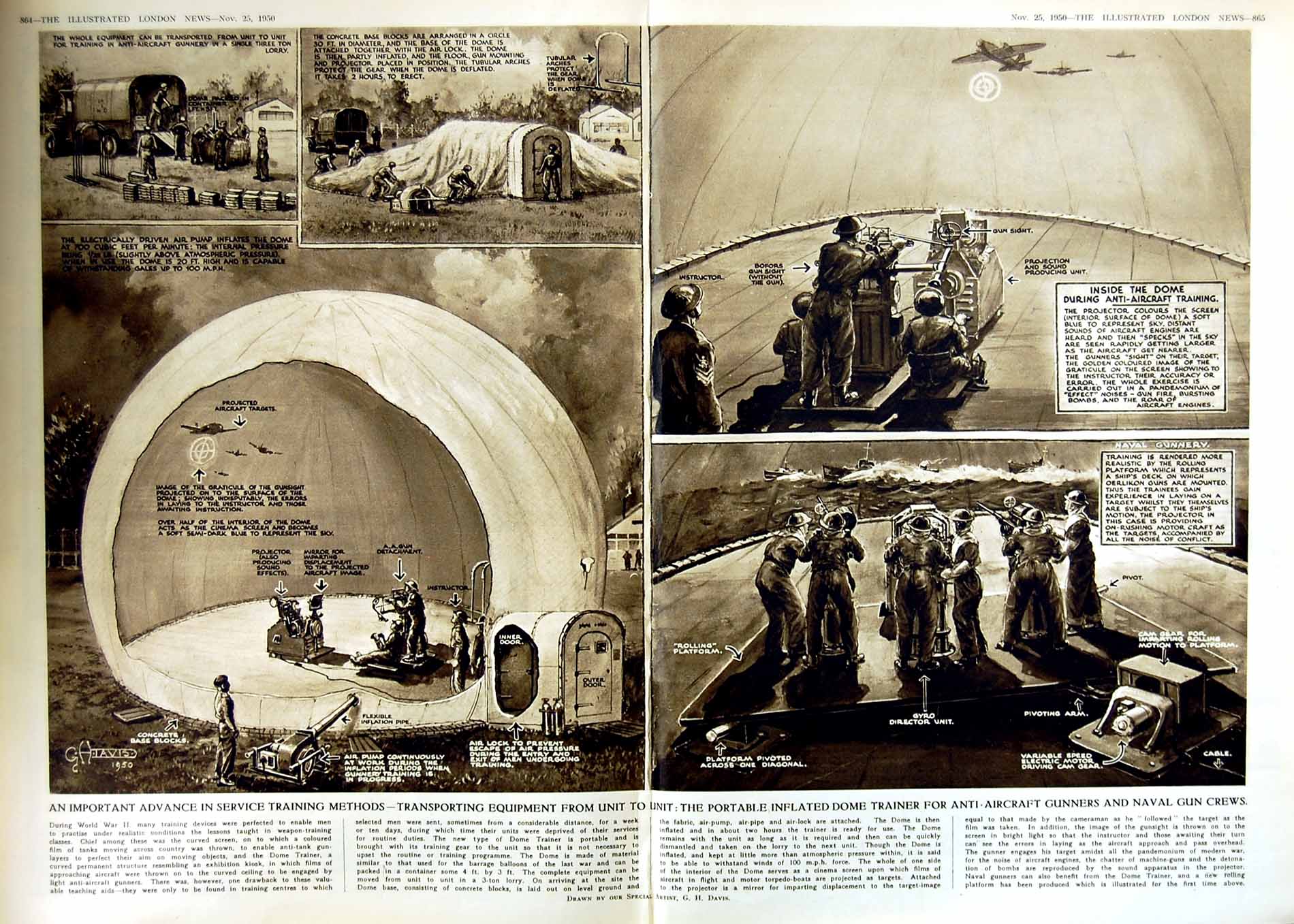 Original Old Vintage Print 1950 Korea War British Siers Chongju Aircraft Dome