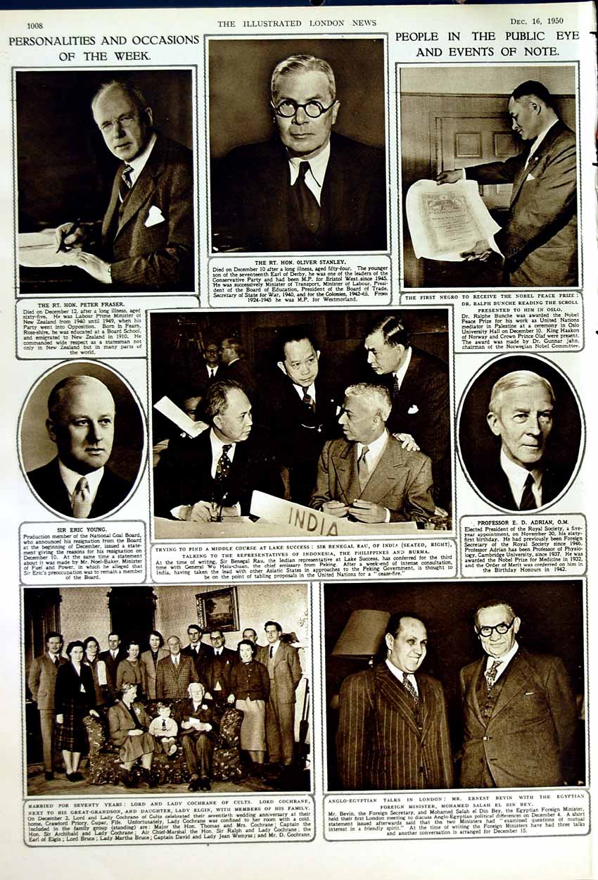 Original Old Vintage Print 1950 Princess Elizabeth Mayor Athens Fraser Adrian
