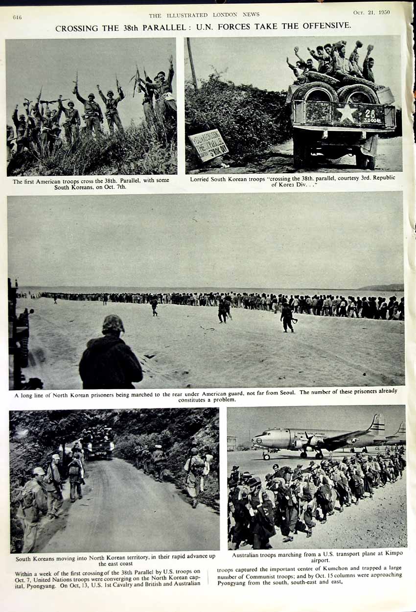 Original Old Vintage Print 1950 Korean War Commandos Pohang American Siers