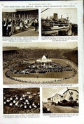 Original Old Vintage Print 1950 Golf Joan Gee Mayor London Lowson Wembley Ship