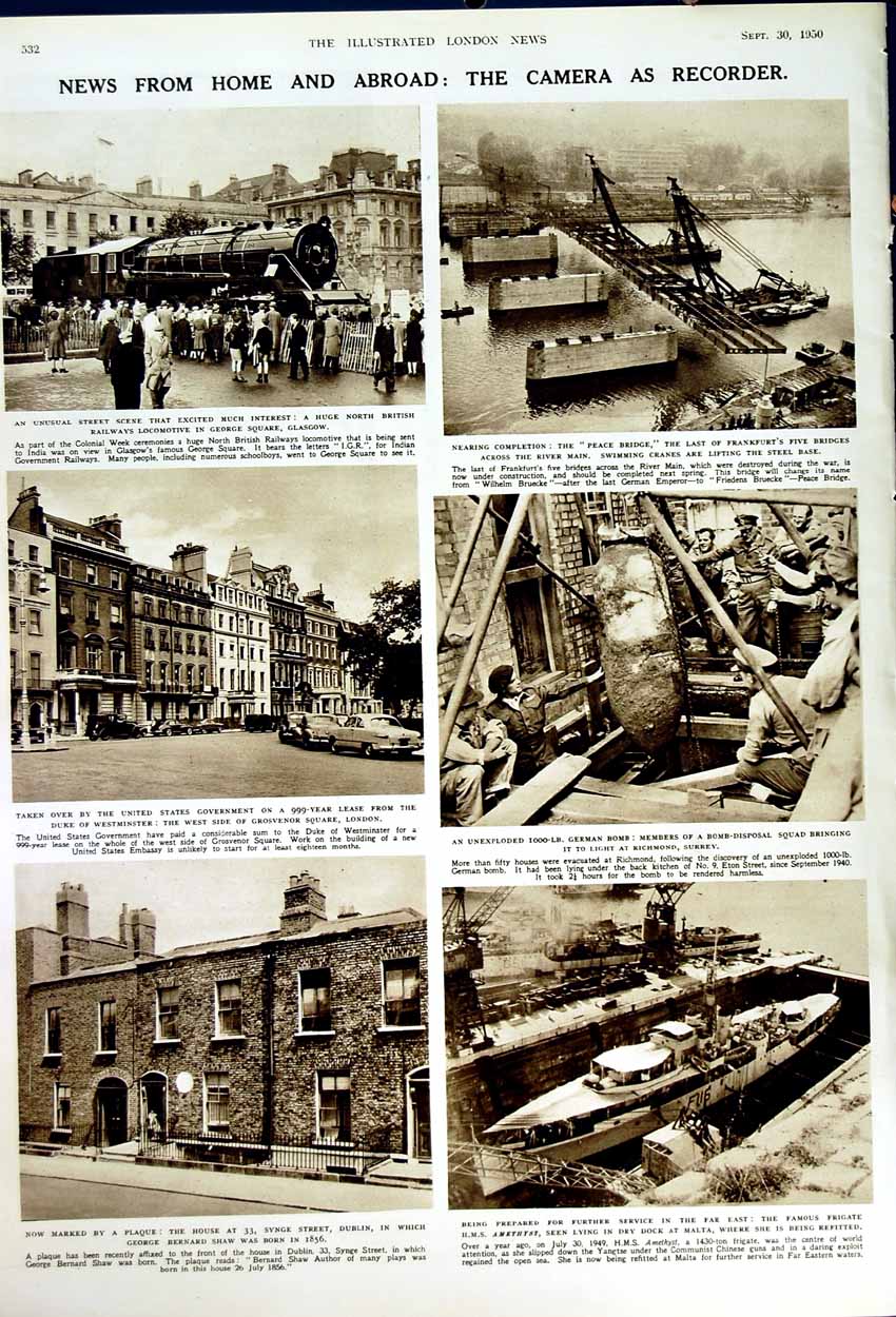 Old Vintage Print 1950 Lambeth Venus Milo Tokyo Munich Glasgow Ship Duke 20th
