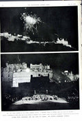 Antique Old Print 1950 King Queen Braemar Caber Highland Edinburgh Castle 20th