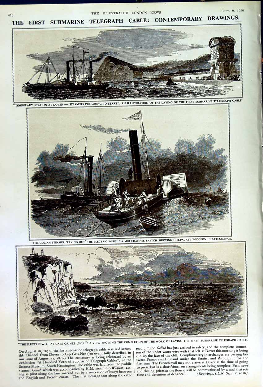 Old Vintage Print 1950 Dinosaurs Natural History Museum Ship Submarine 20th
