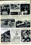 Original Old Vintage Print 1950 Archaeology Mosaic Bordon Hampshire War Ships