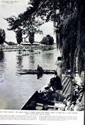 Old Vintage Print 1950 Gardens Hampton Court Canal Henley Regatta Court 20th