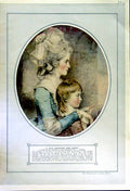 Original Old Vintage Print 1950 Water Colour Drawing Young Boy Auntie Lawrence