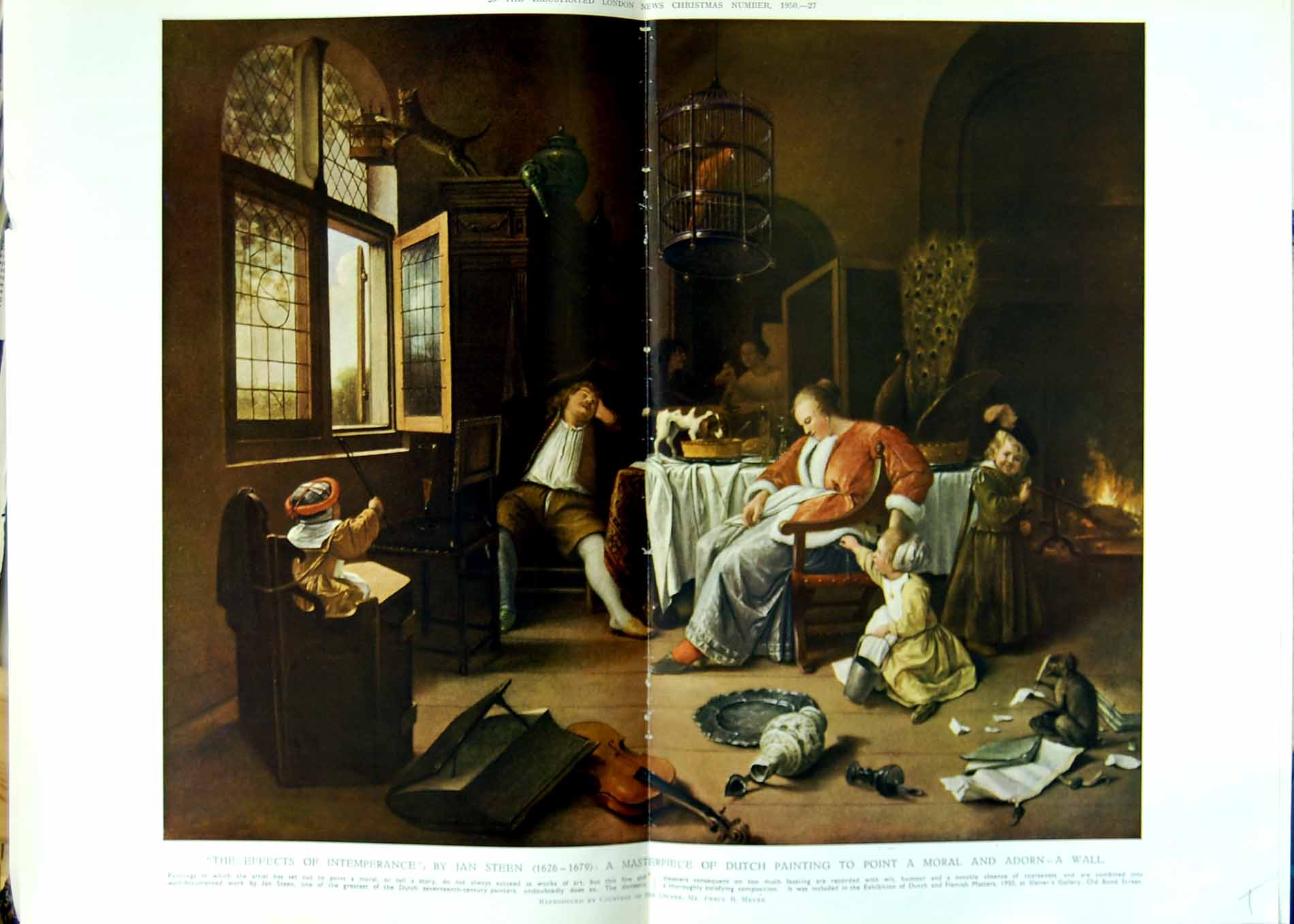Original Old Vintage Print 1950 Francois Boucher Jan Steen Dutch Art Zoffany