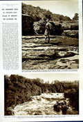 Original Old Vintage Print 1949 Aysgarth Falls River Ure Yorkshire England 20th