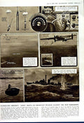 Original Old Vintage Print 1949 Aircraft Sono Buoys Submarine Ships Weapon 20th