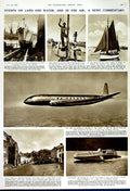 Original Old Vintage Print 1949 Jet-Propelled Air-Liner Comet Bluebird Campbell