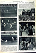 Old Vintage Print 1949 Cricket Test Match England Zealand German Voting 20th