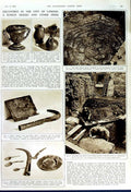 Original Old Vintage Print 1949 Archaeology Roman Mosaic England Excavations