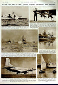 Old Vintage Print 1949 Douglas Globemaster Aircraft Ship Huascar Norsel 20th