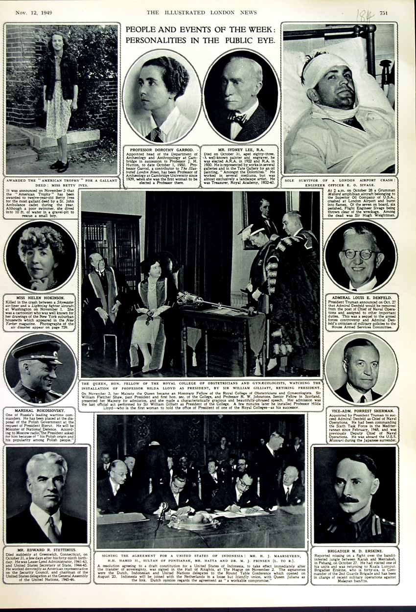 Original Old Vintage Print 1949 Maarseveen Erskine Ives Lee Garrod Denfield Men
