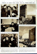 Original Old Vintage Print 1949 U.N Romulo Truman Roosevelt Harrison Trygve Lie