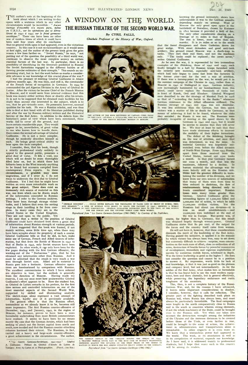 Original Old Vintage Print 1949 Cyril Falls Author German Industry Ukraine War