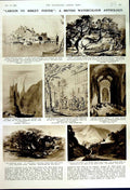 Original Old Vintage Print 1949 Enchanted Castle Watercolour Art Towne Geneva
