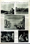 Original Old Vintage Print 1949 Art Canal Venice Zoffany River Welsh Landscape