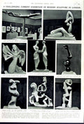 Original Old Vintage Print 1949 Sculpture London Leon Underwood Henghes Adams