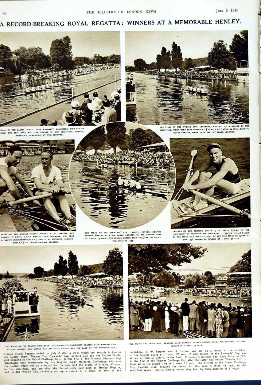 Original Old Vintage Print 1949 Australian Floods Fashoda Cowan Henley Regatta