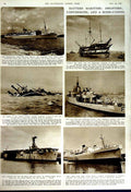 Original Old Vintage Print 1949 Adenauer Livingstone Zaroubin Ship Port Victor