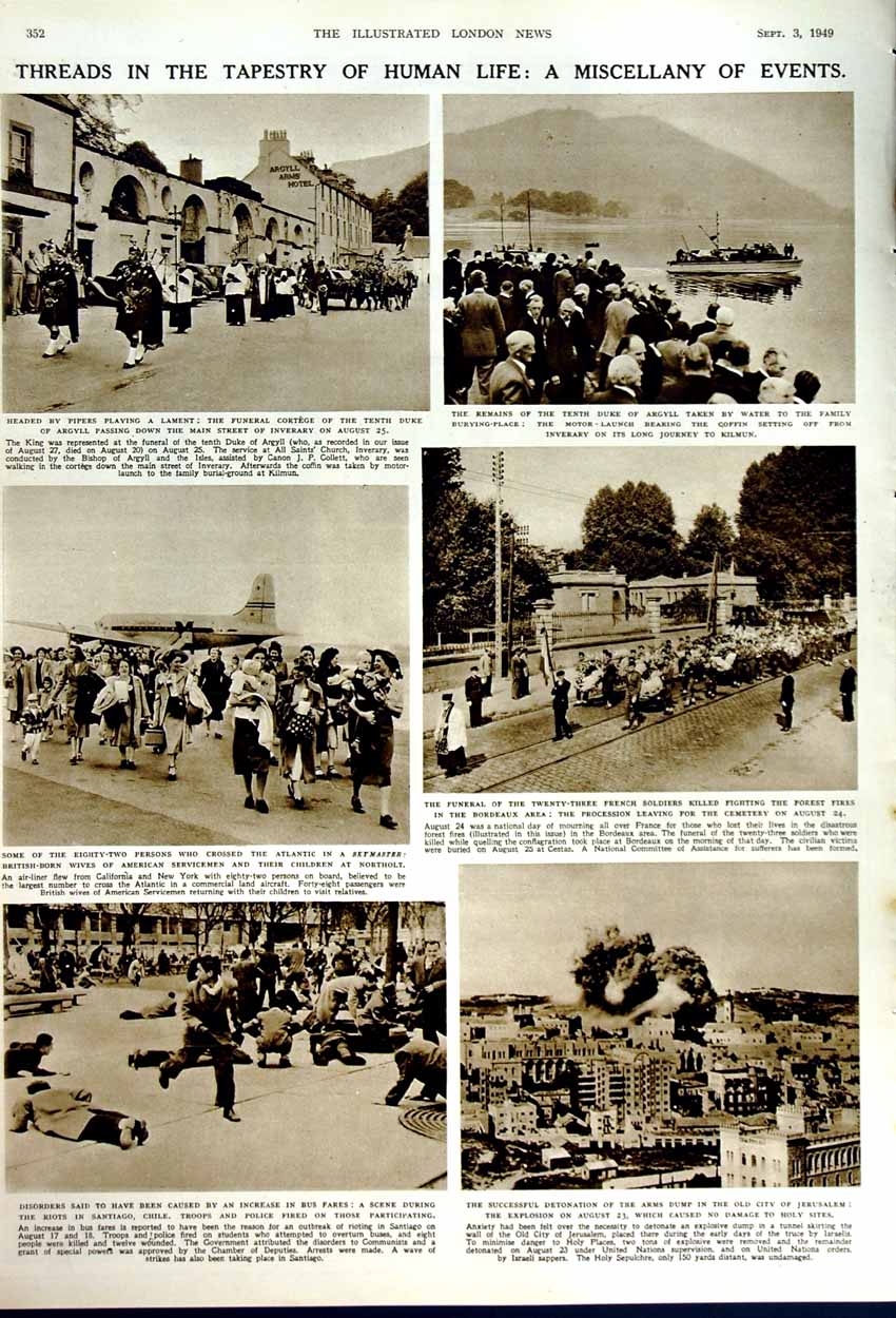 Antique Old Print 1949 Seals Adoni Nur Jordanian Tomb Jerusalem Skymaster 20th