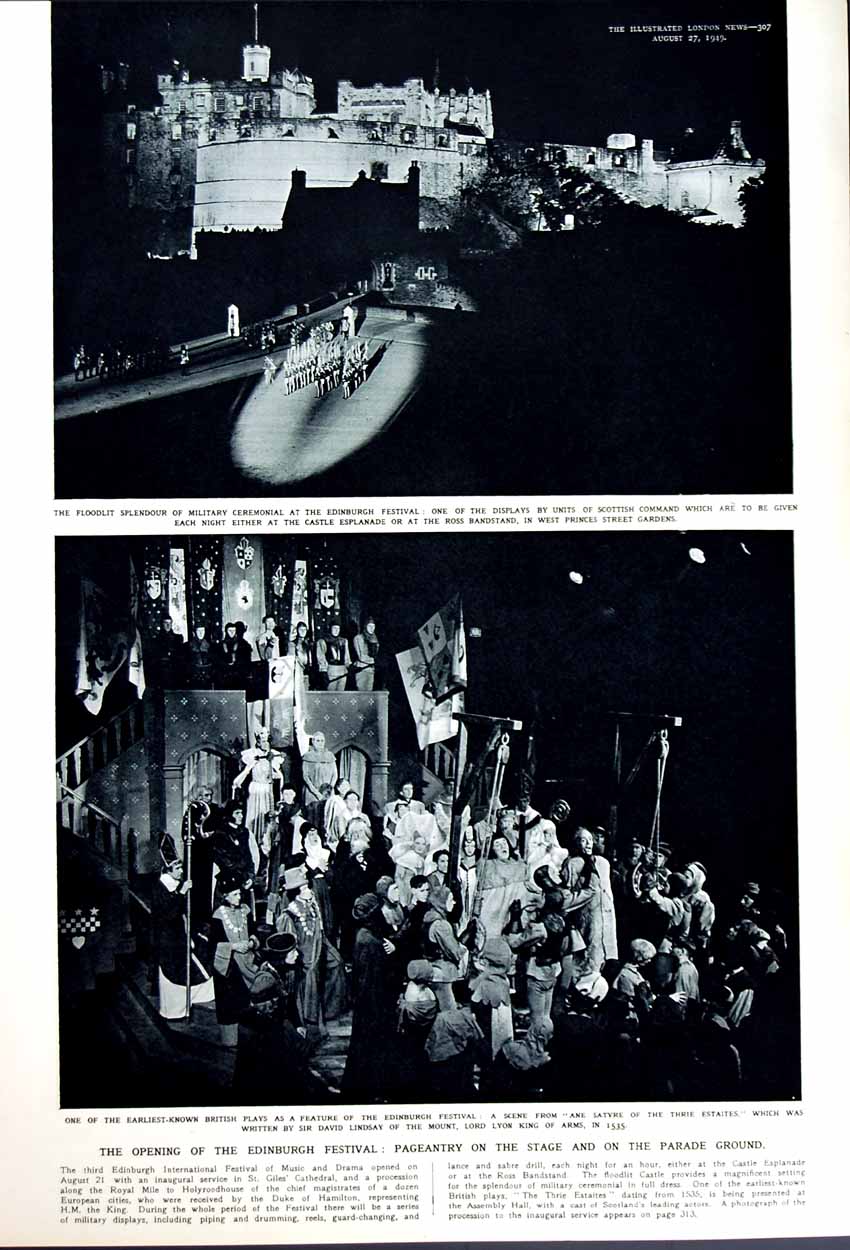 Old Vintage Print 1949 Model Engineer Exhibition Edinburgh Castle Play 20th