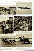 Original Old Vintage Print 1949 Blackpool Beach Goodwood Horse Sport Air-Liner