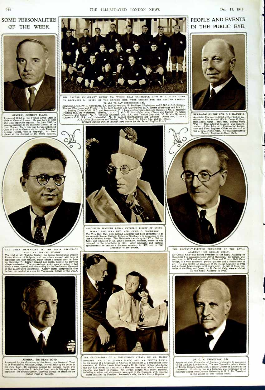Original Old Vintage Print 1949 Military Parades Guildhall Siers Bishop Boyd