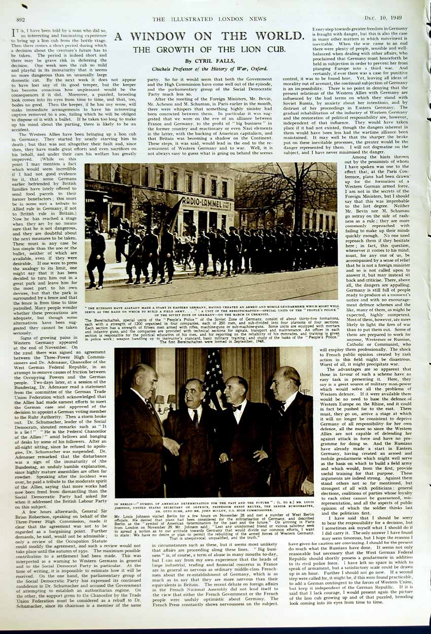 Old Vintage Print 1949 Radio Mast Accra Africa Ernst Reuter Germany Army 20th