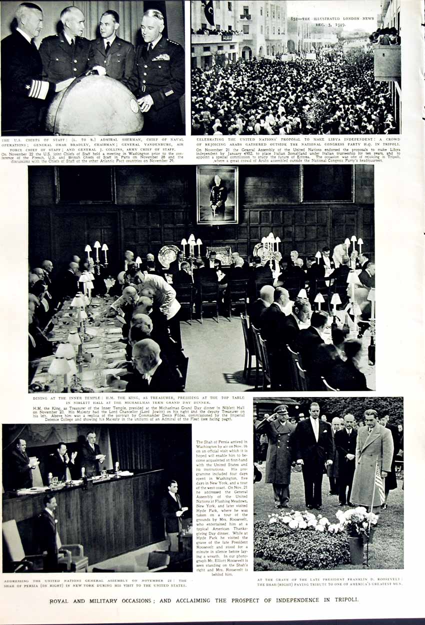 Old Vintage Print 1949 King Niblett Sherman Roosevelt Dorward Coterell 20th