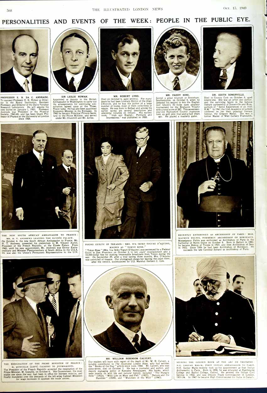Old Vintage Print 1949 Lord Harewood Venice Palazzo Ducale Calvert Ikiko 20th
