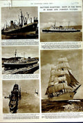 Original Old Vintage Print 1949 Ships Corcrest Georgic Campbell Laboratory