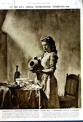 Old Vintage Print 1949 R.P.S Exhibition Girl Milk Castle Spain Sea-Lion 20th
