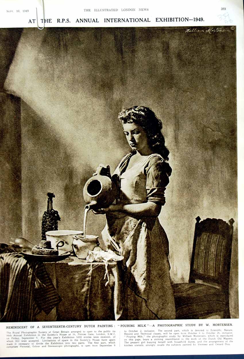 Old Vintage Print 1949 R.P.S Exhibition Girl Milk Castle Spain Sea-Lion 20th