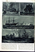 Original Old Vintage Print 1949 Royal Navy Ship Amethyst Frigate Dardanelles