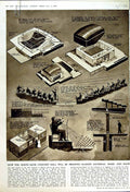 Original Old Vintage Print 1949 South Bank Concert Hall London Music Diagrams